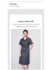 Retro Jacquard Denim Slimming Mid-Length Dress for Women - Summer Style