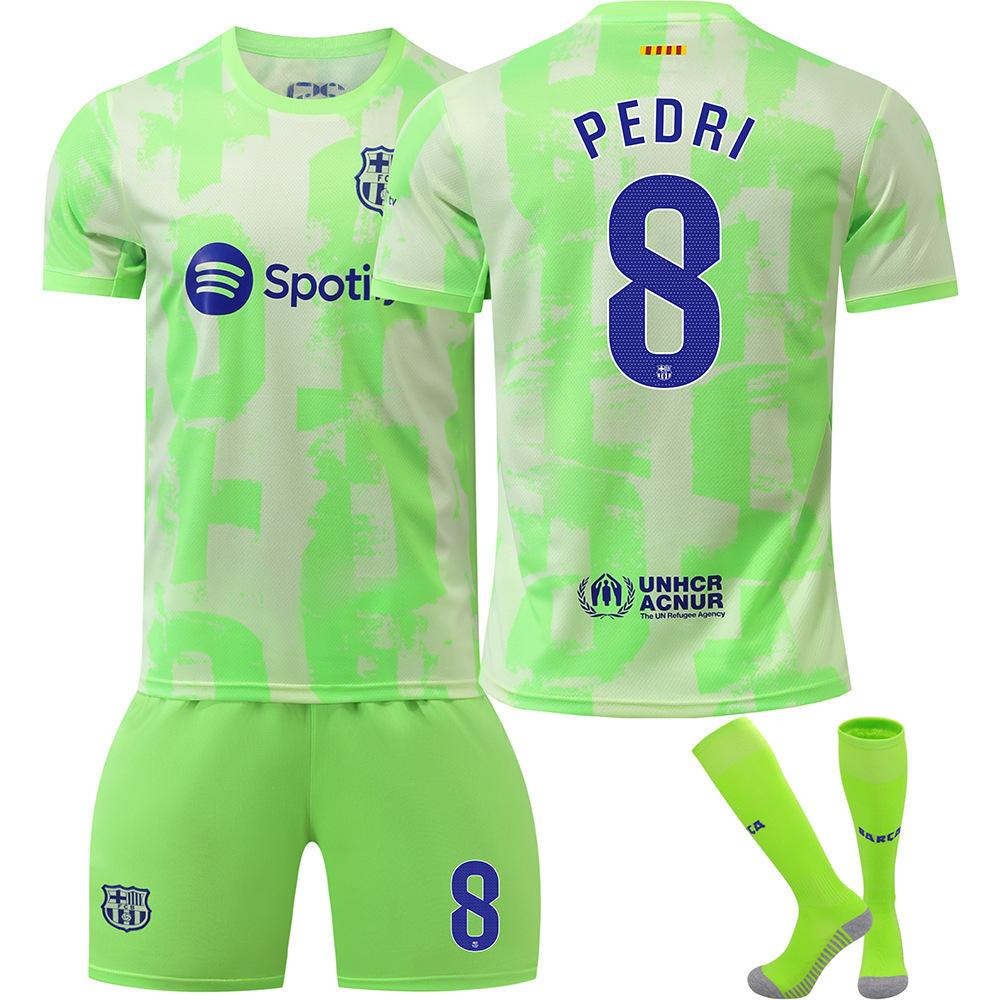 Youth and Children Adult Football Kit Sports Training Jersey Set with Socks 24/25 Barcelona Second Away Game