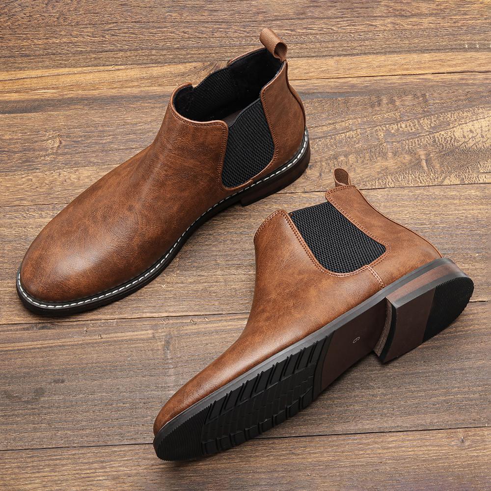 Herren Chelsea Boots Marke Retro Bequem Mode Herrenstiefel