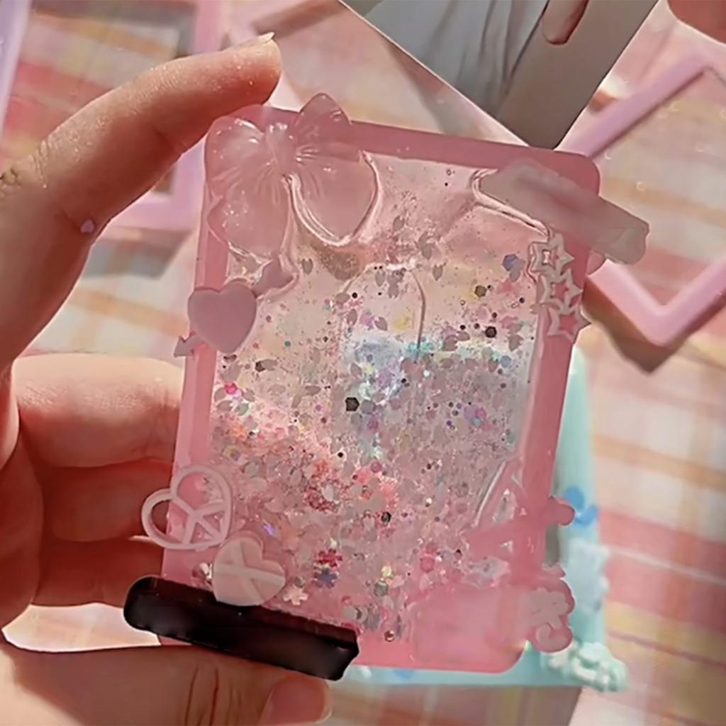 Card Sleeve Quicksand Photo Frame Mold Epoxy Silicone Mold Table Soft Ceramic Plaster Ornament Pendant Home Decoration