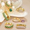 3PCS/Set Minimalist Hoop Earrings Round Shape Dainty Zircon Earrings Trendy Huggie Earrings  Wedding