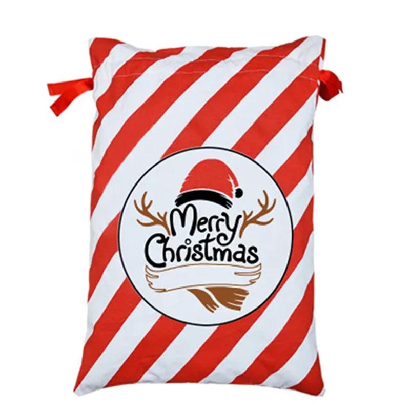 Weihnachtssäcke Personalisiert Kindergeschenke Spielzeug Kordelzug Weihnachtstasche Groß Zuckerstangen-Taschen Feiertagsparty-Paket 38 Stile