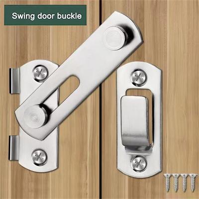 1 PCS Stainless Steel Door Latch, Anti-theft Sliding Barn Door Lock, Hardware Door Lock Window Cabinet Matte Black Silver