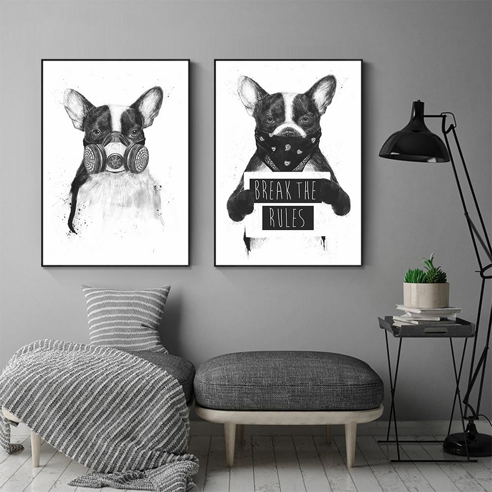Animal Canvas Painting Posters Prints Funny Pet Dog Picture Wall Art Modern For Living Room Decoration Cuadros
