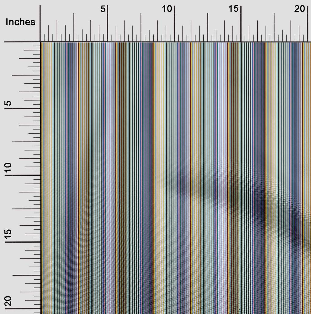 oneOone Bomull fleksibelt stoff flerfarget stripe trykt stoff 1 Yard 40 tommer