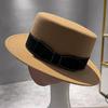 Fashion New Woolen Flat Hat Bow Decoration Personalized Elegant Top Hat Jazz Hat Versatile British Style Hat