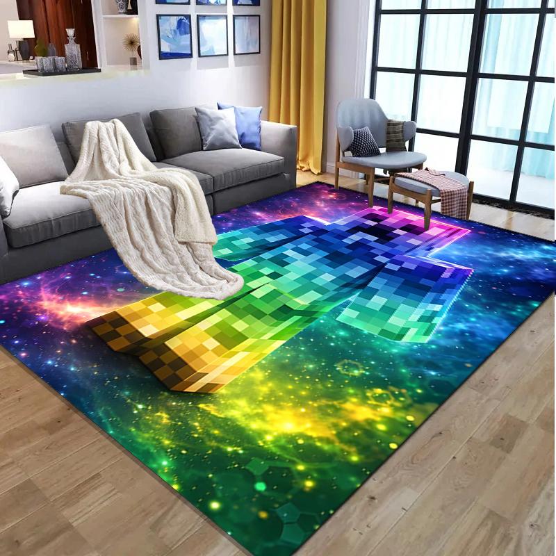 Gamer Pattern Rug, Indoor/Outdoor Mat, for Picnic, Gameroom, Bedroom, Office, Living Room, Home Decor Carpet, Birthday Gift