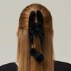 Pom-pom Hair Clip _ Black
