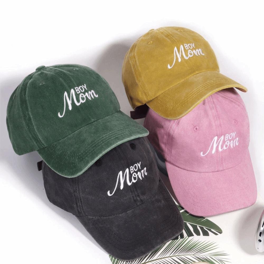 Washed Cotton Boy Mom Embroidery Caps Vintage Baseball Cap Fashion Sport Visors Cap Gifts