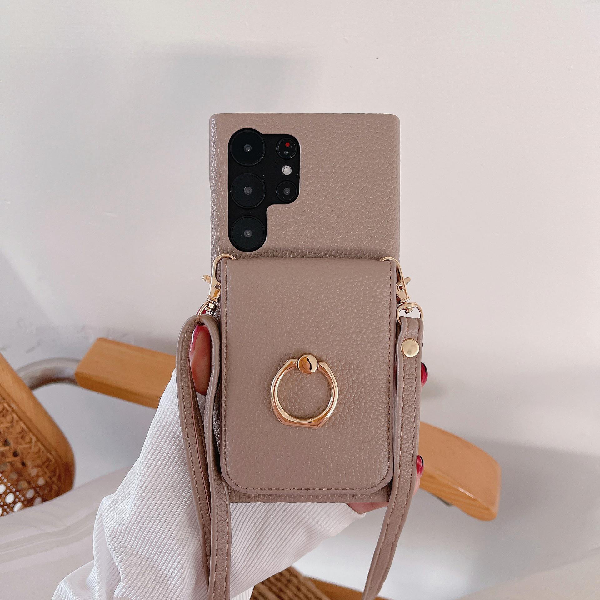 

Кольцо Кроссбоди с Держателем для Карт Чехол для Телефона для Samsung Galaxy S24 S22 Ultra Plus S23 FE A15 A25 A35 A55 A24 A34 A54 Задняя Крышка Galaxy A14 (4G 5G)