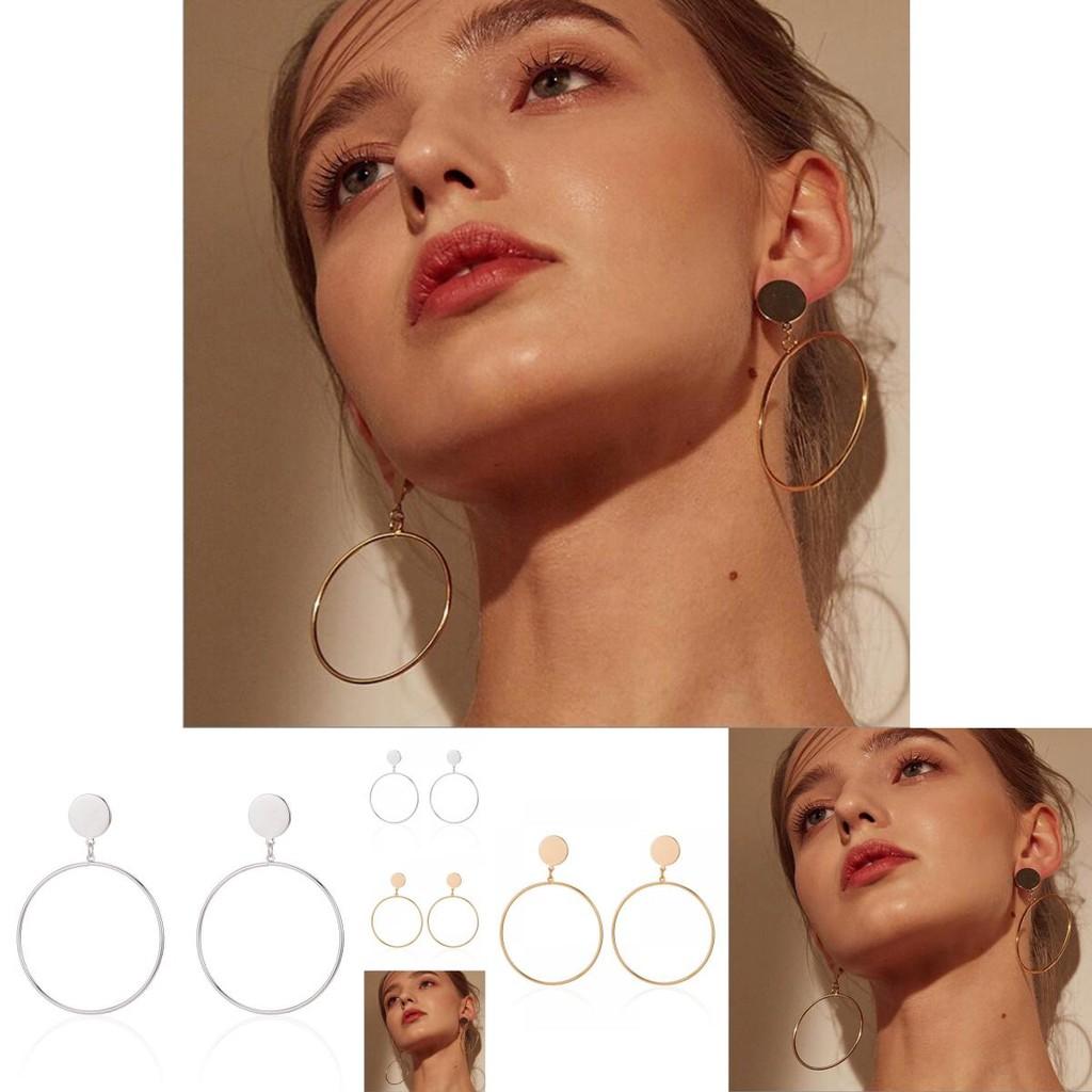Fashionable Alloy Hoop Earrings For Women Trendy Geometric Statement Jewelry