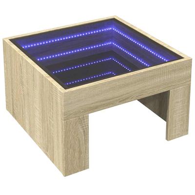 Infinity LED Coffee Table In Sonoma Oak 50 X 50 X 30 Cm