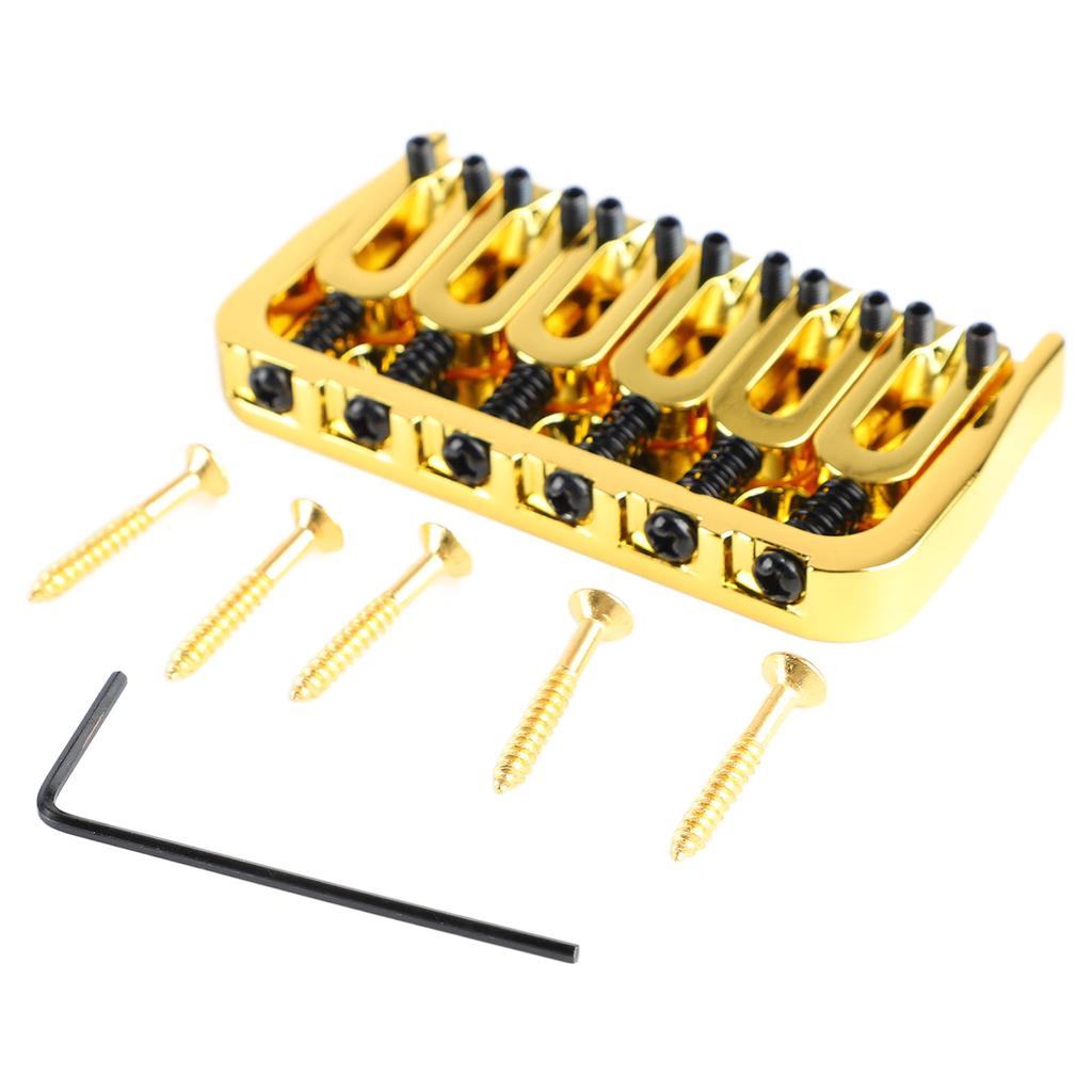 Electric Guitar Fixed Bridge Metal Adjustable Professional Guitar Fixed Bridge Replacement Gold