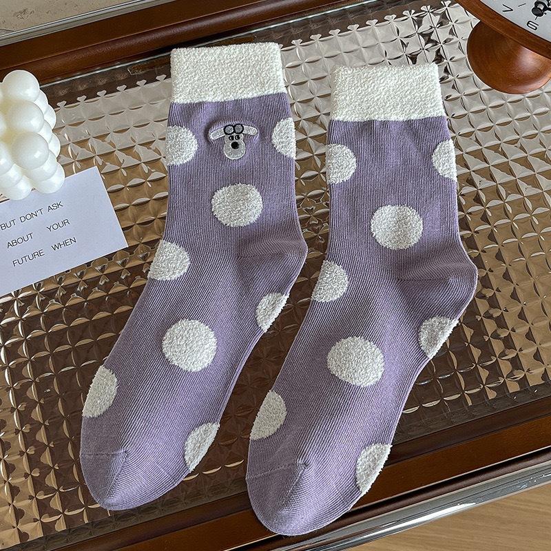 Female Autumn and Winter New Stereo Dot Lovely Cartoon All Match In Tube Socks