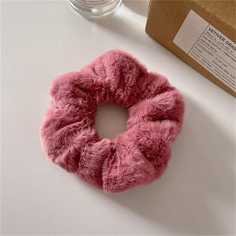 Winter Warme Weiche Haar Scrunchies Frauen Nette Plüsch Elastische Multicolor Gummi