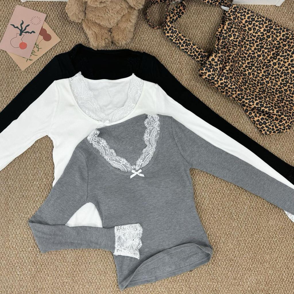 2024 Women's Slim Lace Patchwork Sweater: Elegant, High-End Autumn/Winter Style