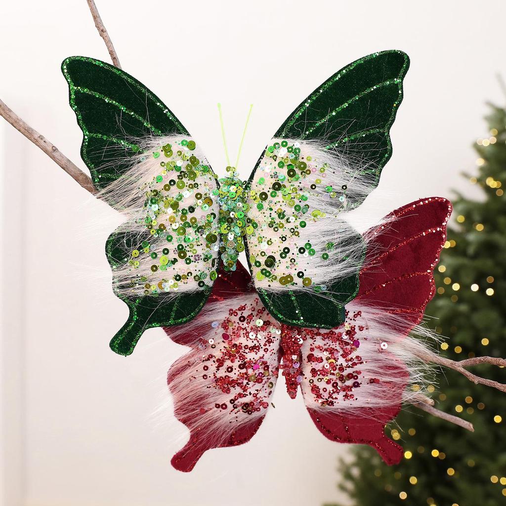 Christmas & New Year Butterfly Ornaments: DIY Sequin Pendants for a Festive Atmosphere