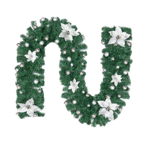 Christmas Illuminate Garland 8.8ft Rattan Christmas Battery Operated Artificial Flower Vine Plants Christmas Decorations