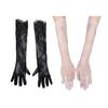 2pcs Sheer Lace Arm Length Gloves Wedding Women Fancy Short Tulle Mittens for Various Special Occasion