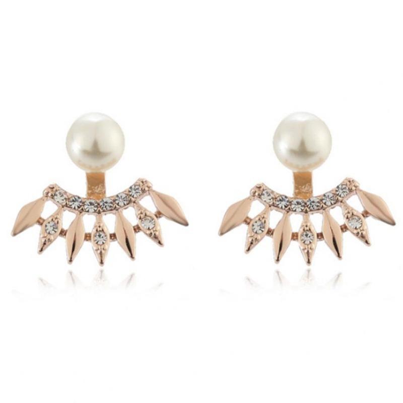 Женская мода из искусственного жемчуга Очарование Дизайн Кулон Серьги Ожерелье Ювелирные изделия розового золота