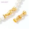 18K Gold Plated Pearl Clasp Fastener Brass Connector Clasps,Clasps For Jewelry Making,DIY Bracelet Jewelry Making Accessories
