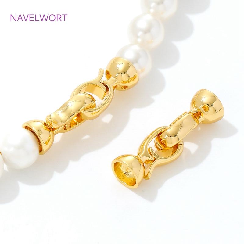 18K Gold Plated Pearl Clasp Fastener Brass Connector Clasps,Clasps For Jewelry Making,DIY Bracelet Jewelry Making Accessories