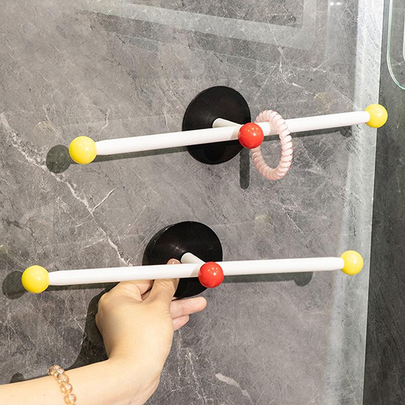 1Pcs Wall Mounted Towel Rack Punch Free Saving Space Shoes Rack Waterproof Bath Towel Hanger Bathroom