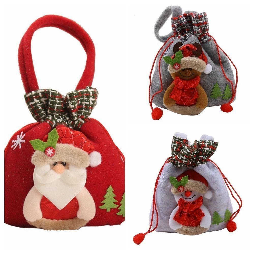 New Santa Claus Christmas Gift Bag Large Size Home Elk Xmas Packaging Bag New Year Party Favors Candy Handbag