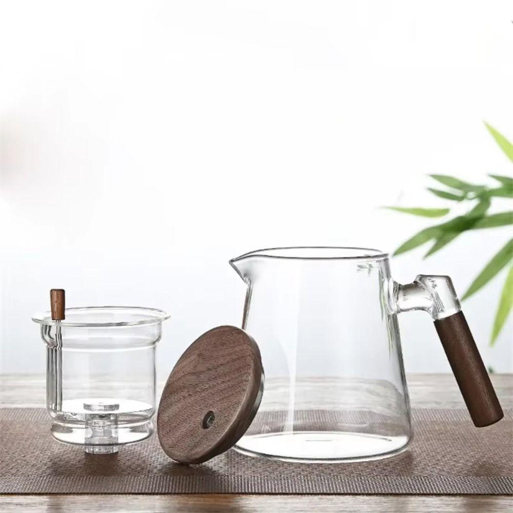 750ml Tea Pot with Infusers Heat Resistant One-button Filtering Teapot  Drinkware