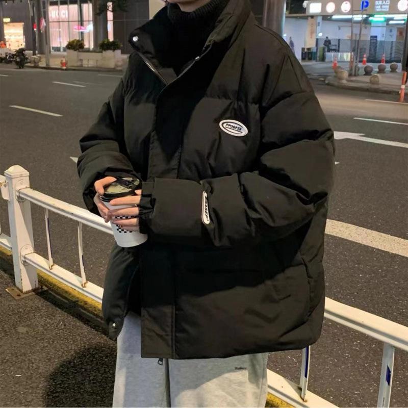 Winter Neue Daunenjacke Herren Hong Kong Stil Verdickt Locker Stehkragen Lässige Warme Jacke Trendige Marke Brotjacke