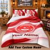 Aberdeen FC Pattern Bedding 3Pcs Set Custom Name, Bed Sheet And Pillowcases For Home Bedroom