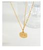 French Niche Eight-Pointed Star Pendant Necklace, Double Chain, 18K Gold-Plated Titanium Steel Clavicle Chain Jewelry P574