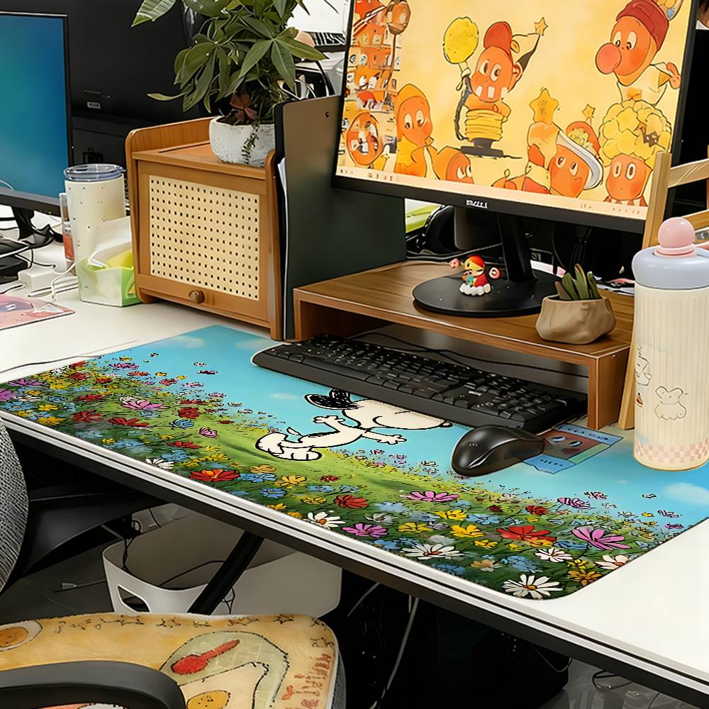 Classic Cartoon S-sNOopyS Kawaii Mouse Pad Computer Mat Deskpad Laptop Keyboard Mat Office Large Landscape Mousepad