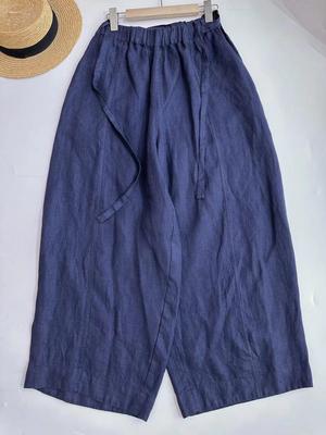 2026 Spring Casual Linen Trousers: Wide-Leg, Versatile, Comfortable with Built-in Laces