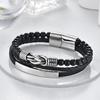 Stainless Steel Infinity Symbol Layered Bracelet Men Women Geometric Handmade Beaded Multi-Strand Wristband
