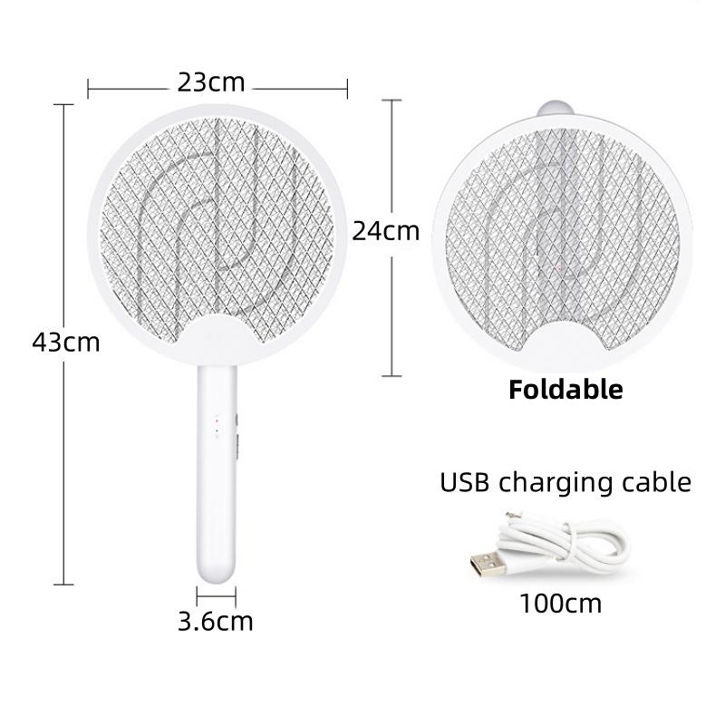 Electronic Mosquito Killer Hand-held Electric Mosquito Swatter Wall-mounted Mosquito Killer 1200mAh Lithium Battery USB Charging