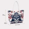 Cool Skull Samurai Print Casual Shoulder Tote Bag Fashion Daily Outdoor Carry Bag for Streetwear