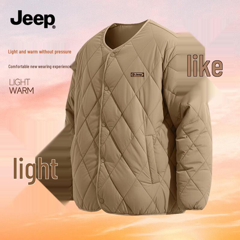 Jeep Men's Loose-fit Drop Shoulder Fleece-Lined Padded Jacket