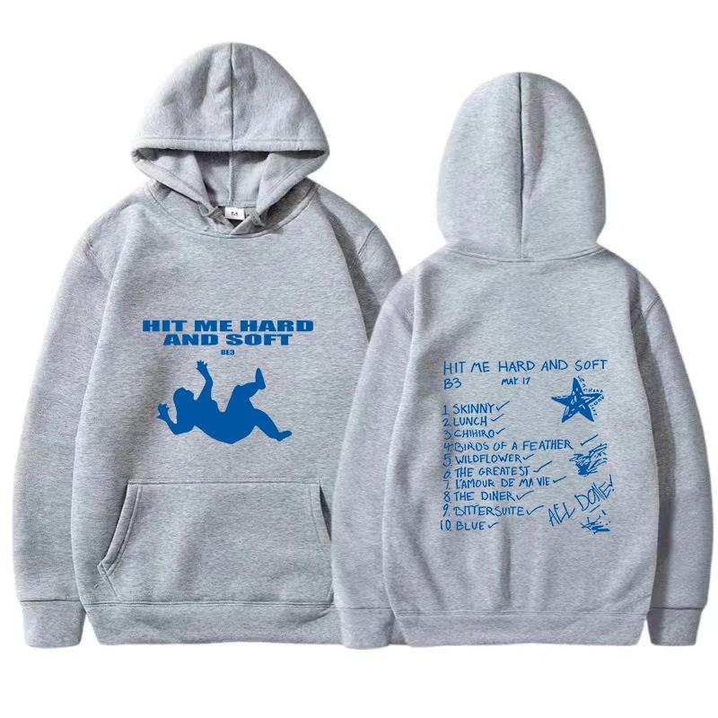 Nové jaro podzim dámské unisex mikiny Billie Hit Me Hard and Soft potisk dámská mikina s kulatým výstřihem evropská velikost ležérní pulovr s kapucí