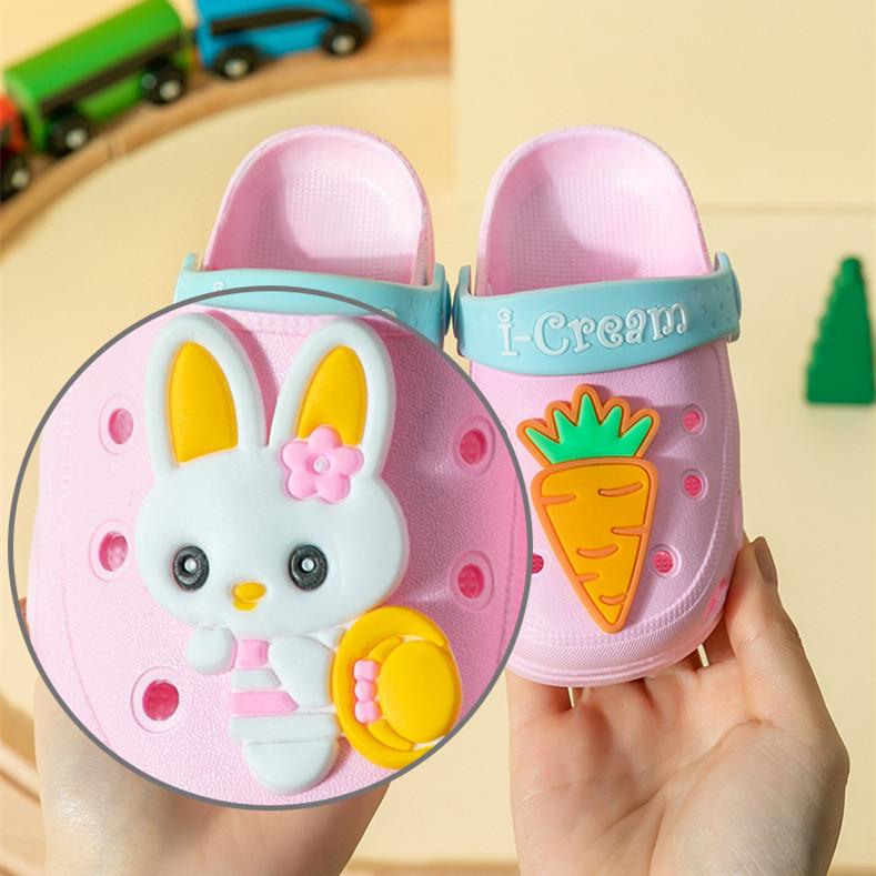 Summer New Children's Shoes Cold Slippers Indoor Non -slip and Soft Bottom Comfort Cute Baby Hole Shoes Boys Girls Home Slippers