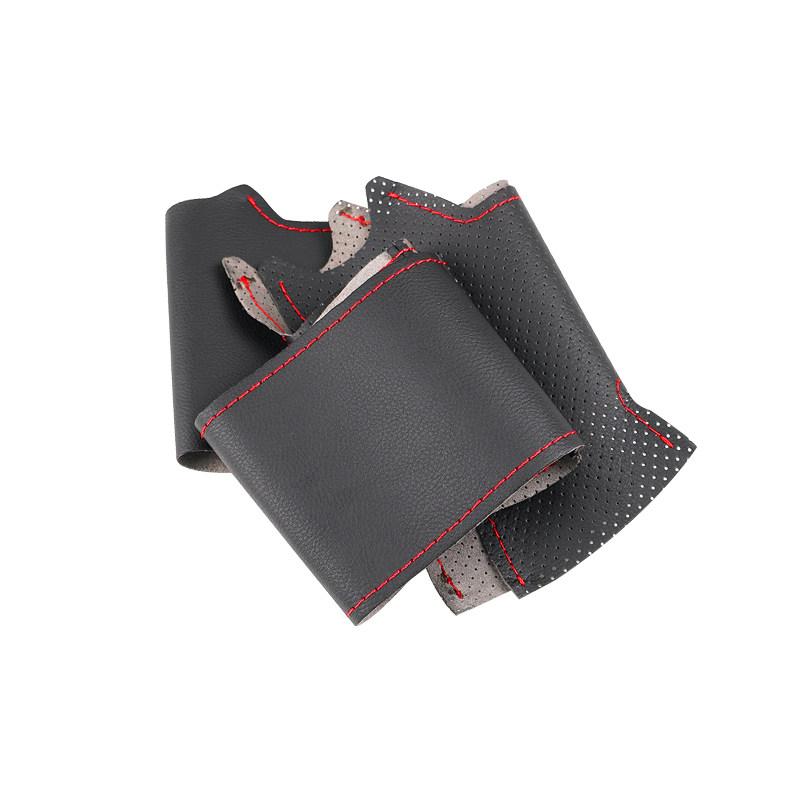 For Porsche Cayenne Panamera 2010 2011 2012 Braids On Car Steering Wheel Hand Stitched Perforated Microfiber Leather Cover Trim