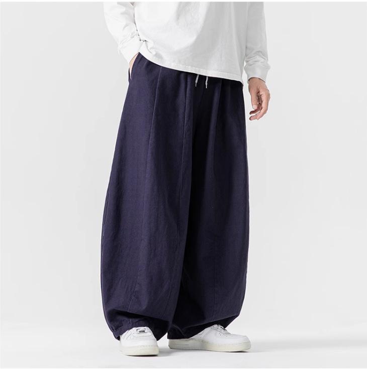 2025 New Men's Plus Size Japanese-Style Wide-Leg Loose Casual Pants
