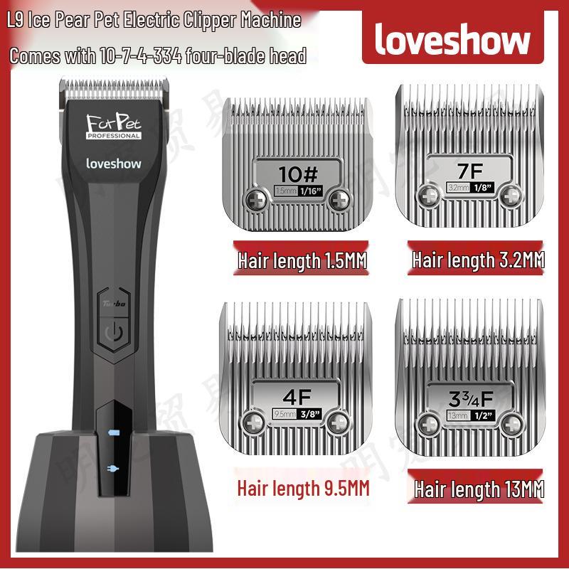 Akeme LOVESHOW Pet Electric Hair Clipper L9 - Cat & Dog Trimmer Shaver with Shear Hair Retention Blade Head