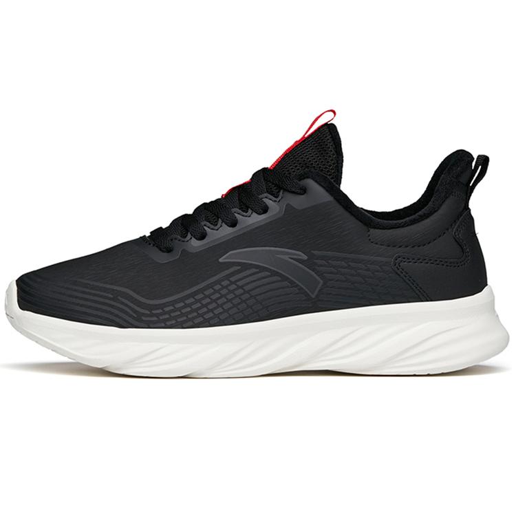 New Anta Running Collection Durable Breathable Low Top Running Shoes Men's Black White Fleece Lined Comfortable 112145571-9