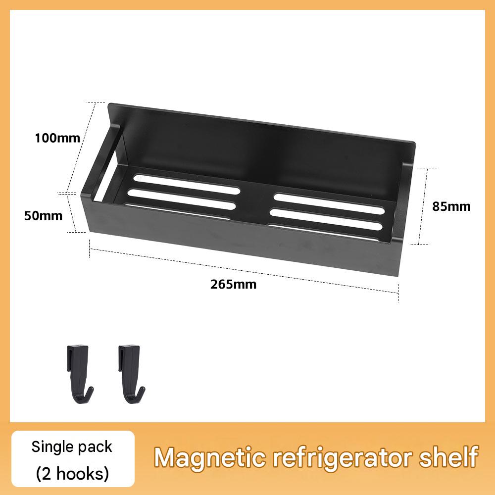 Magnetic Refrigerator Side Organizer No Drill Wall Mount Storage Rack for Kitchen Bathroom Movable Multifunctional Shelf