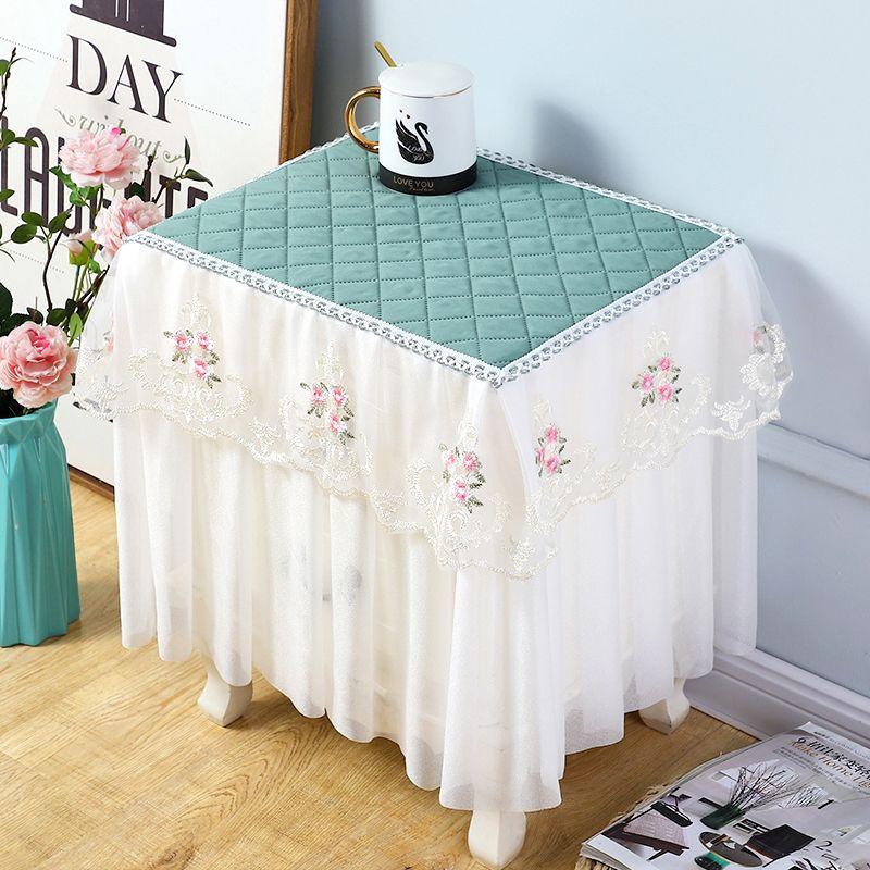 Thickened Bedside Table Cover Cloth Non Slip Dustproof Bedroom Nightstand Cover European Dust Cover Fabric Lace Set Cover