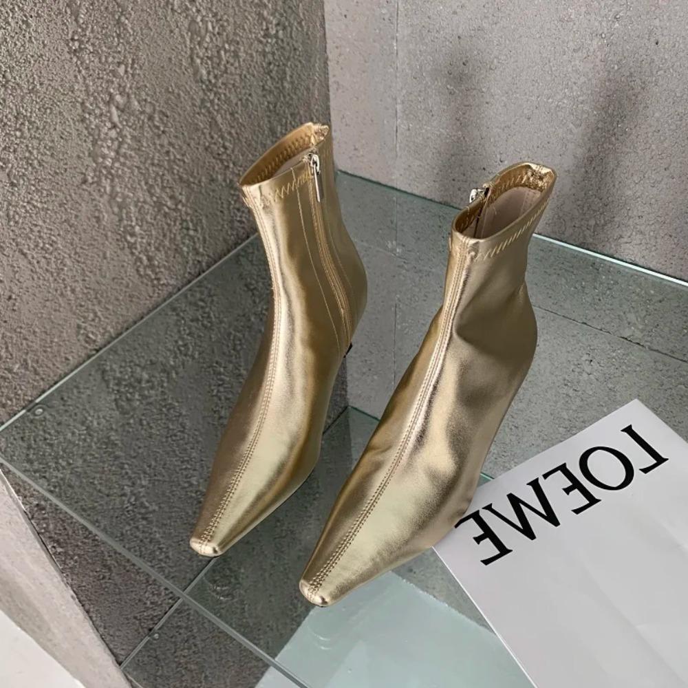 Spring New Pointed Toe Women Ankle Boots Ladies Eelgant Thin Low Heel Chelsea Shoes Soft Leather Short Boots Size 35-41