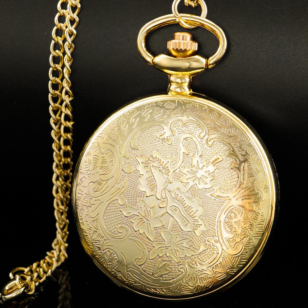 Train Quartz Pocket Watch Vintage Bronze Necklace With Chain Pocket Fob Watches Steampunk Pendant CF1482