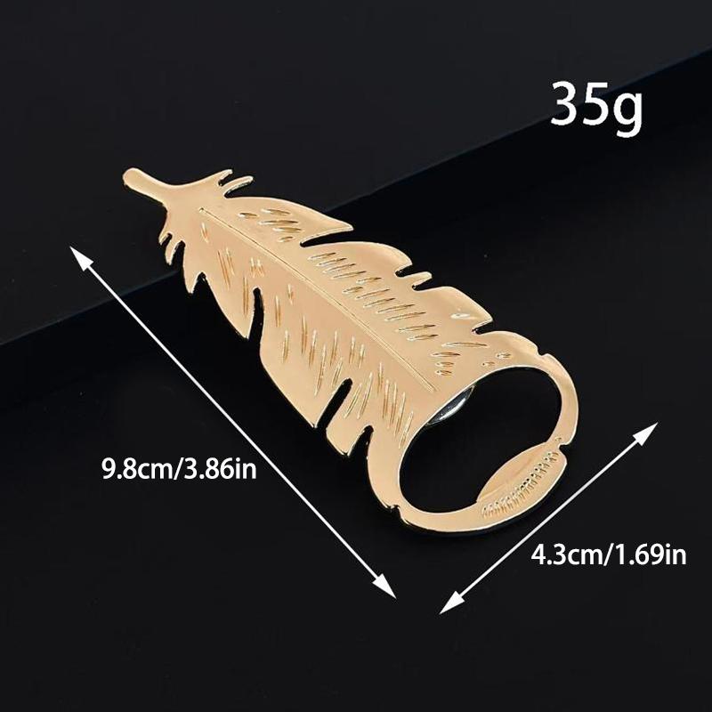 

Gold Feathers Bottle Opener Portable Beer Opener Feathers Shaped Caps Removers Kitchen Gadget For Camping Picnic Party