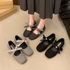 Cm Small Single Shoes 2025 Spring and Summer French Inner Height Increase 3 Fairy Square Head Gentle Wind Girl New Shallow Mouth Mary Jane Shoes